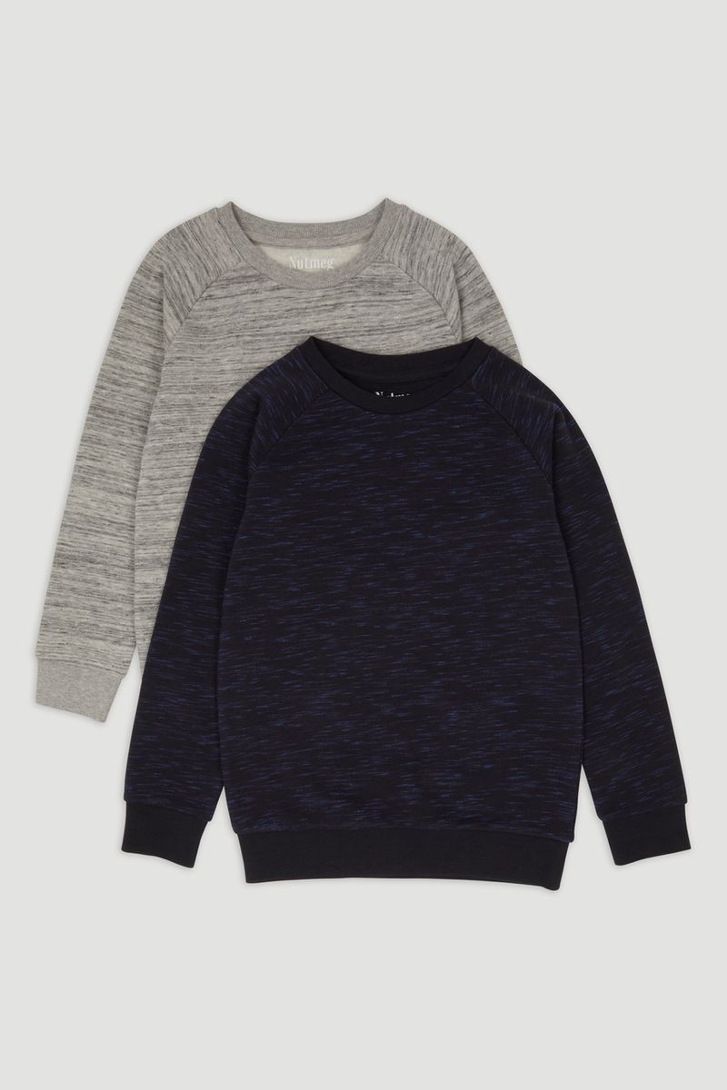 2 Pack Grey & Navy Sweatshirts