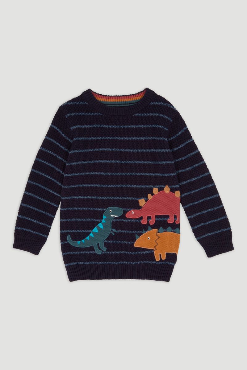 Navy Stripe DIno Jumper
