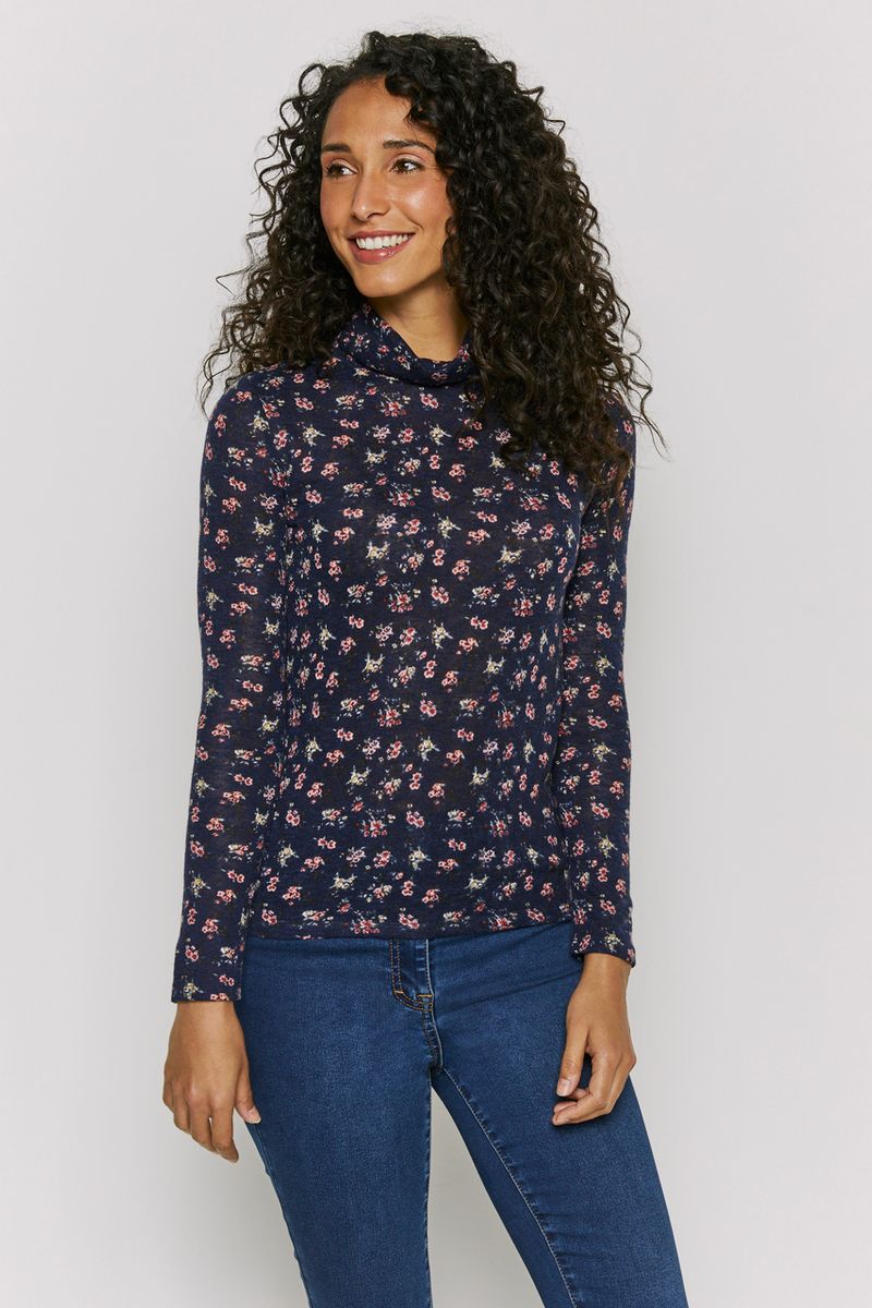 Floral Turtle Neck Top
