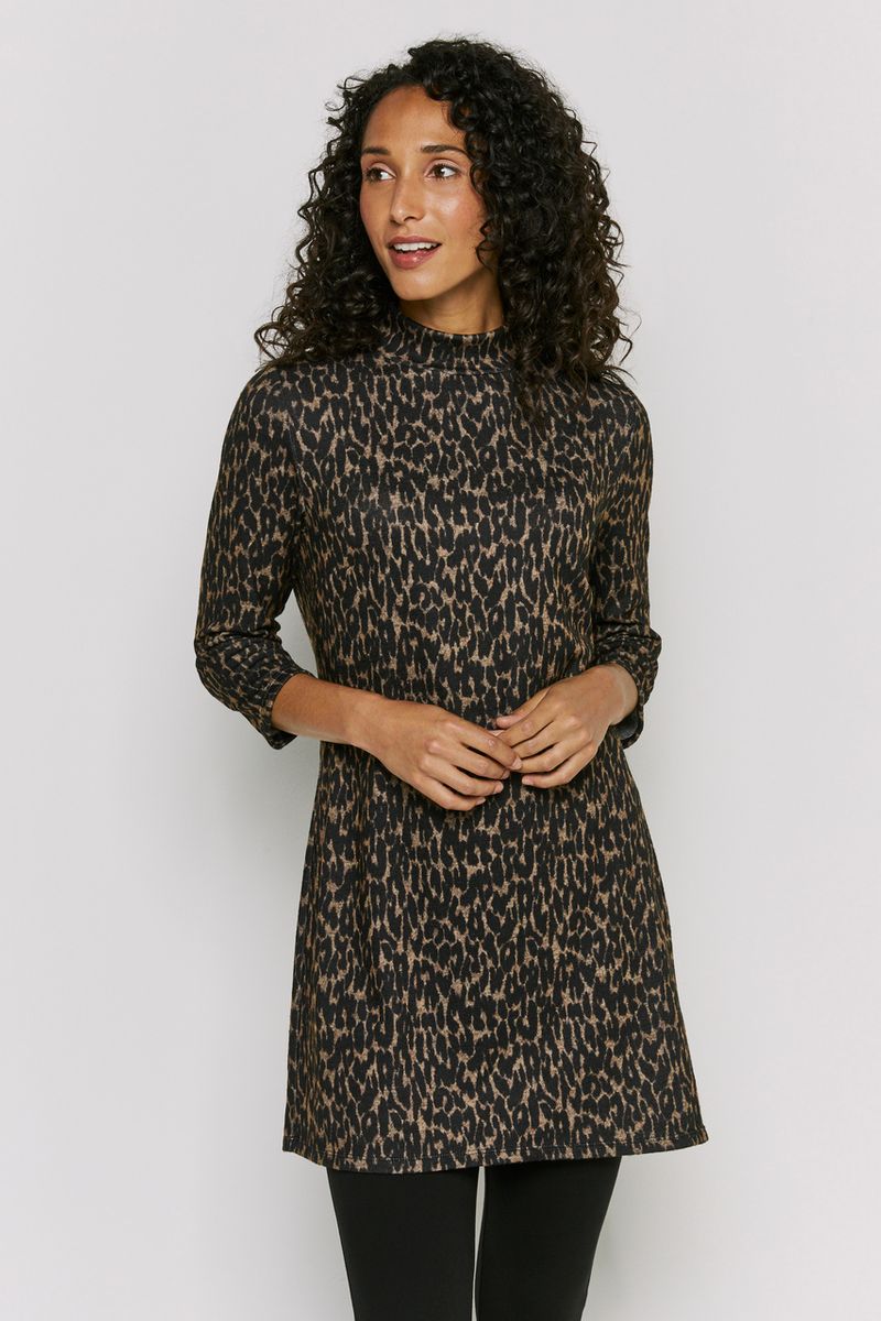 animal print tunic dress