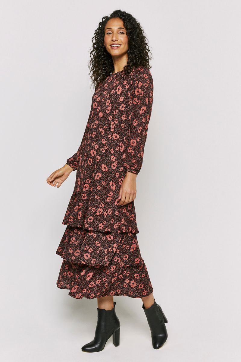 Floral Tiered Frill Dress