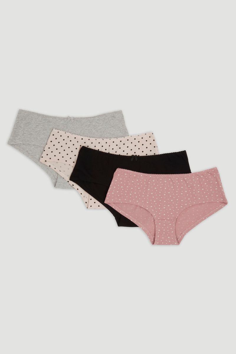 4 Pack Spot & Star Print Shorts