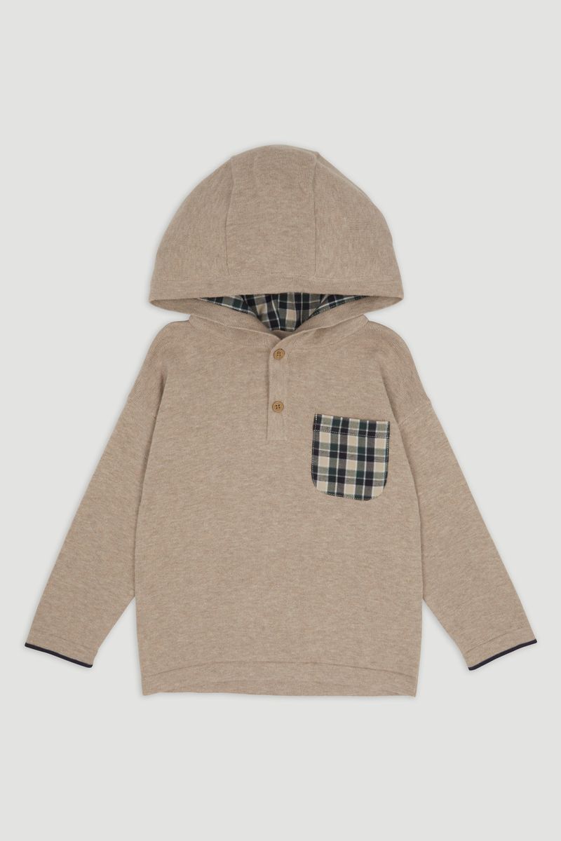 Check Knit hoodie