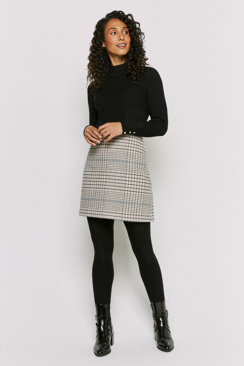 Pastel Check Brushed Skirt