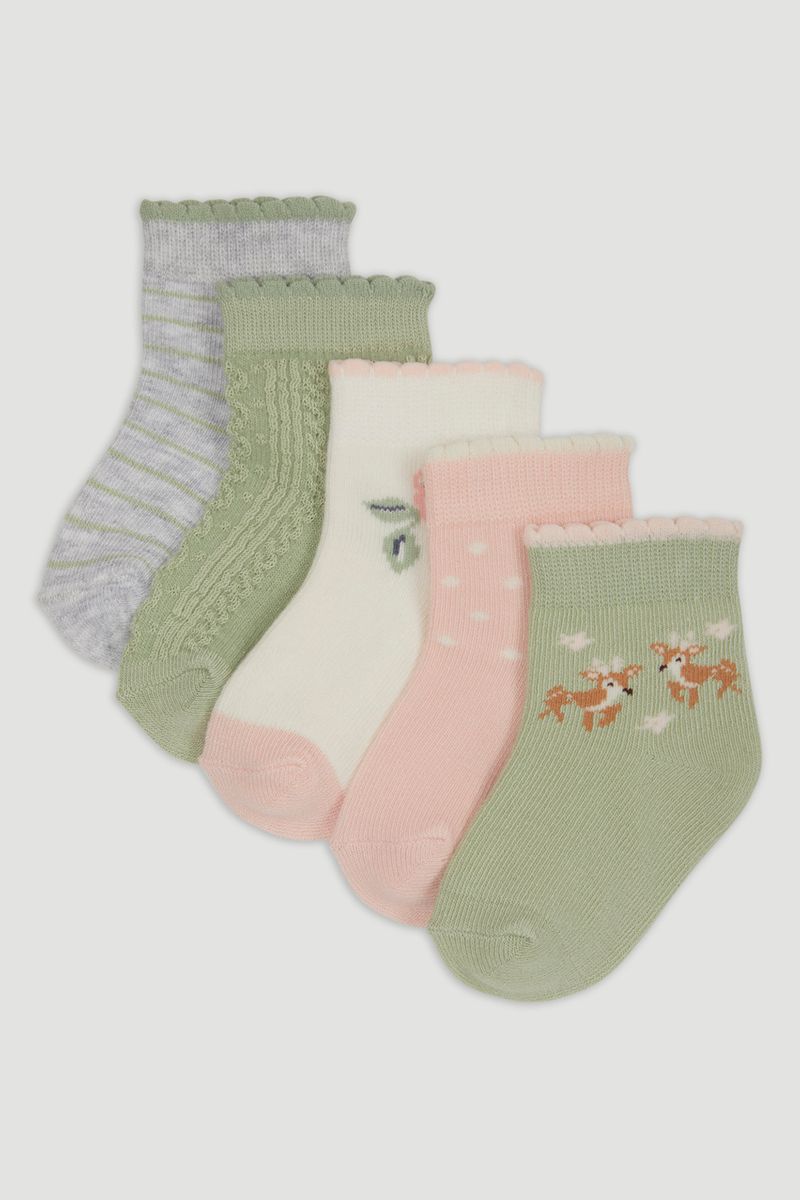 5 Pack Sage Woodland Socks