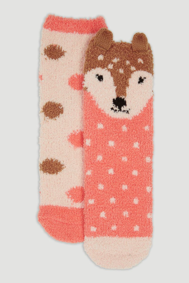 2 Pack Deer Cosy Socks
