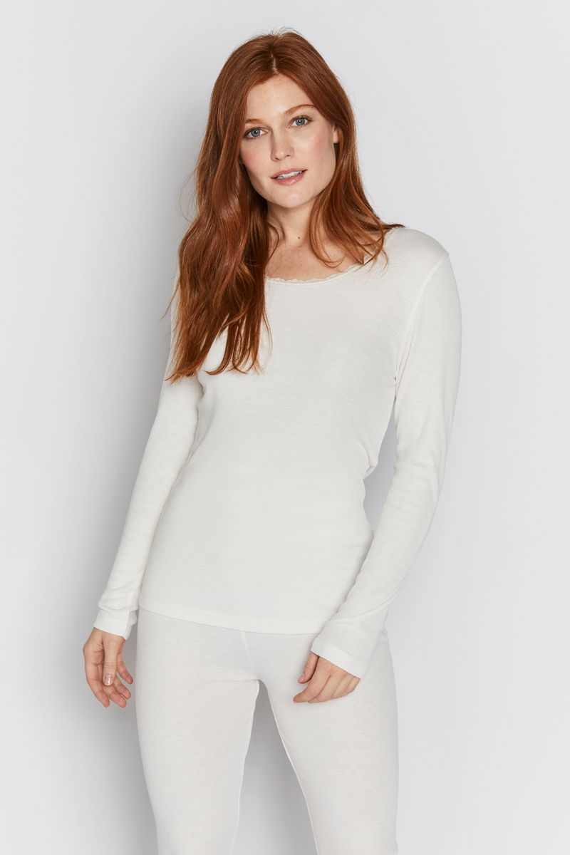 Ladies Cream Thermal Top