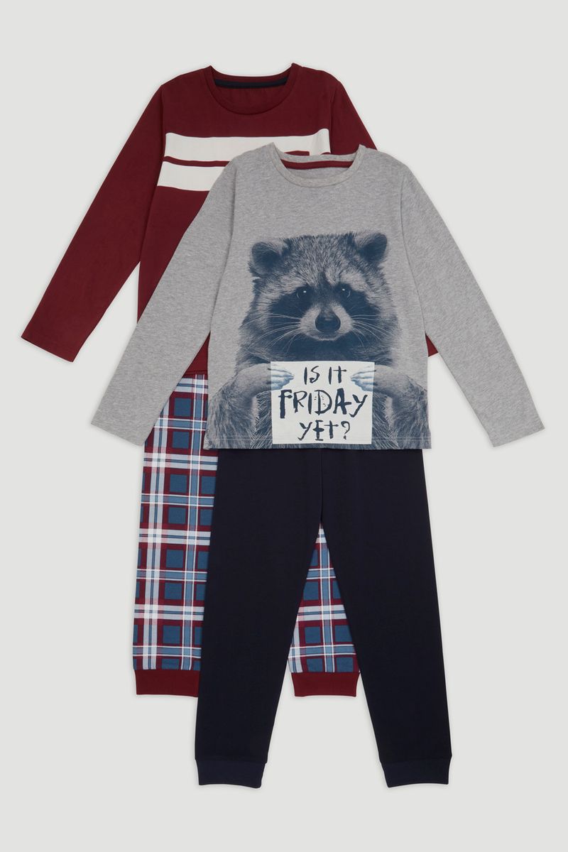2 Pack Racoon Pyjamas