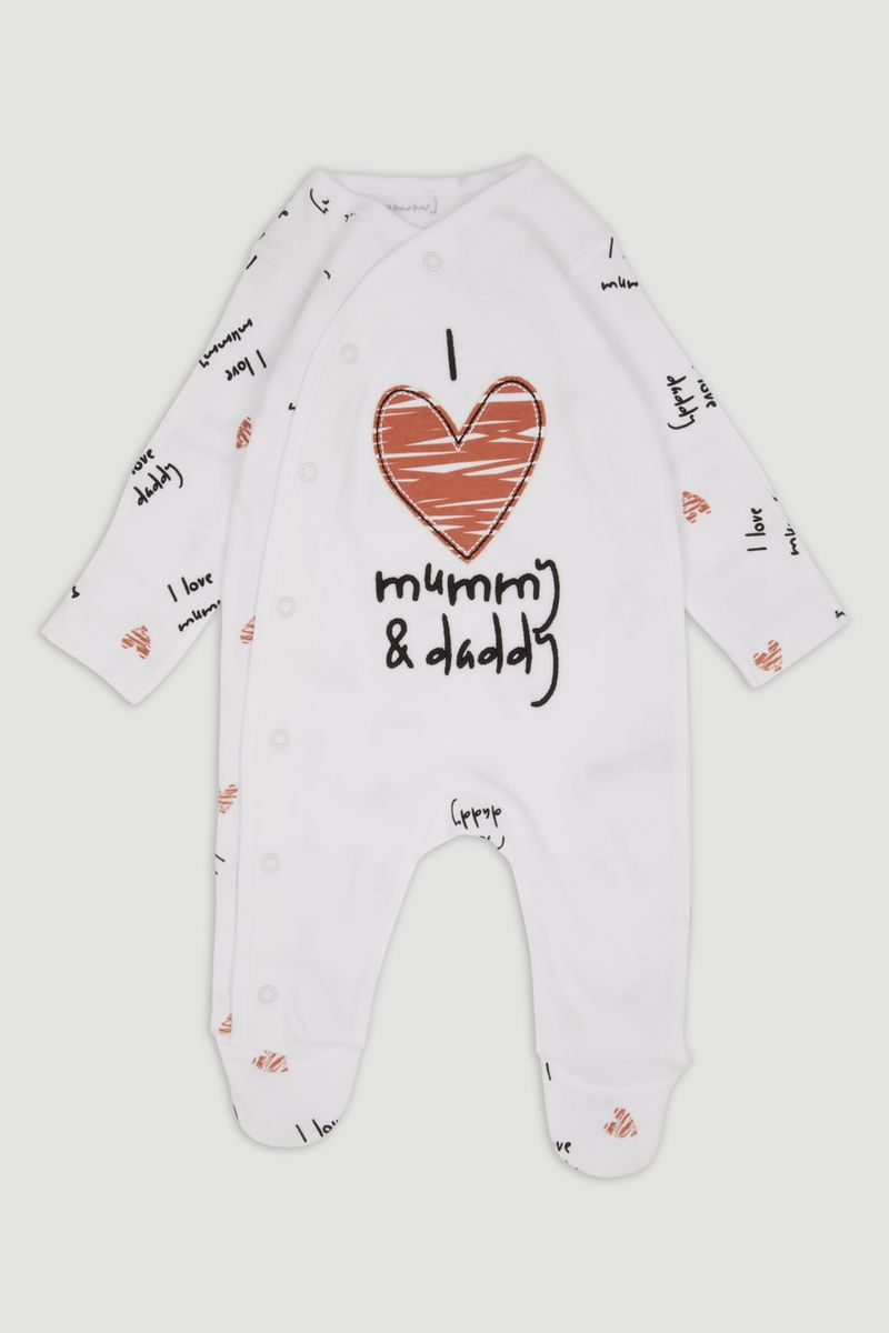 White Mummy & Daddy Sleepsuit