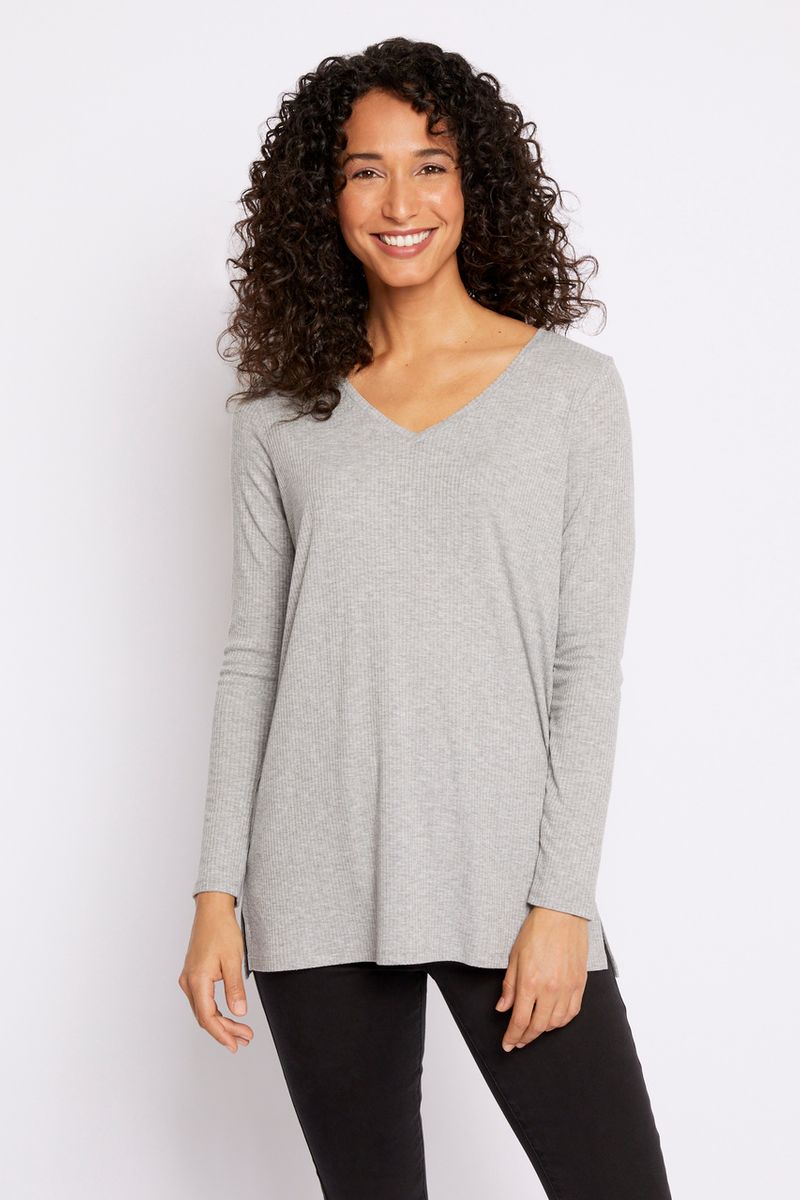 Grey Marl Ribbed Tunic
