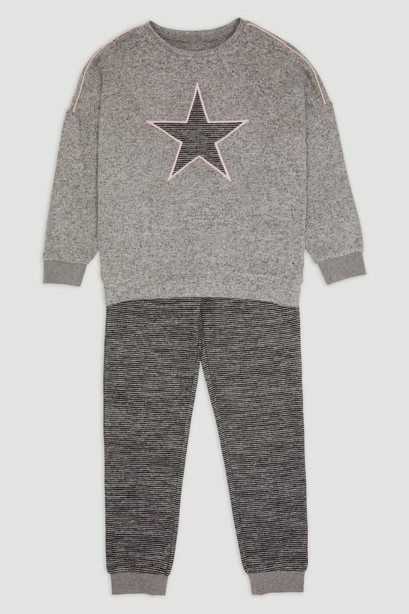 Charcoal Star Stripe Loungewear Set