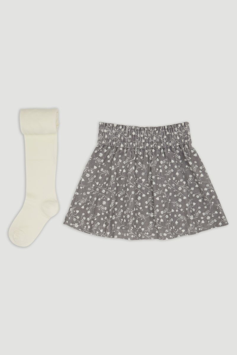 Flower Cord Skirt & tights