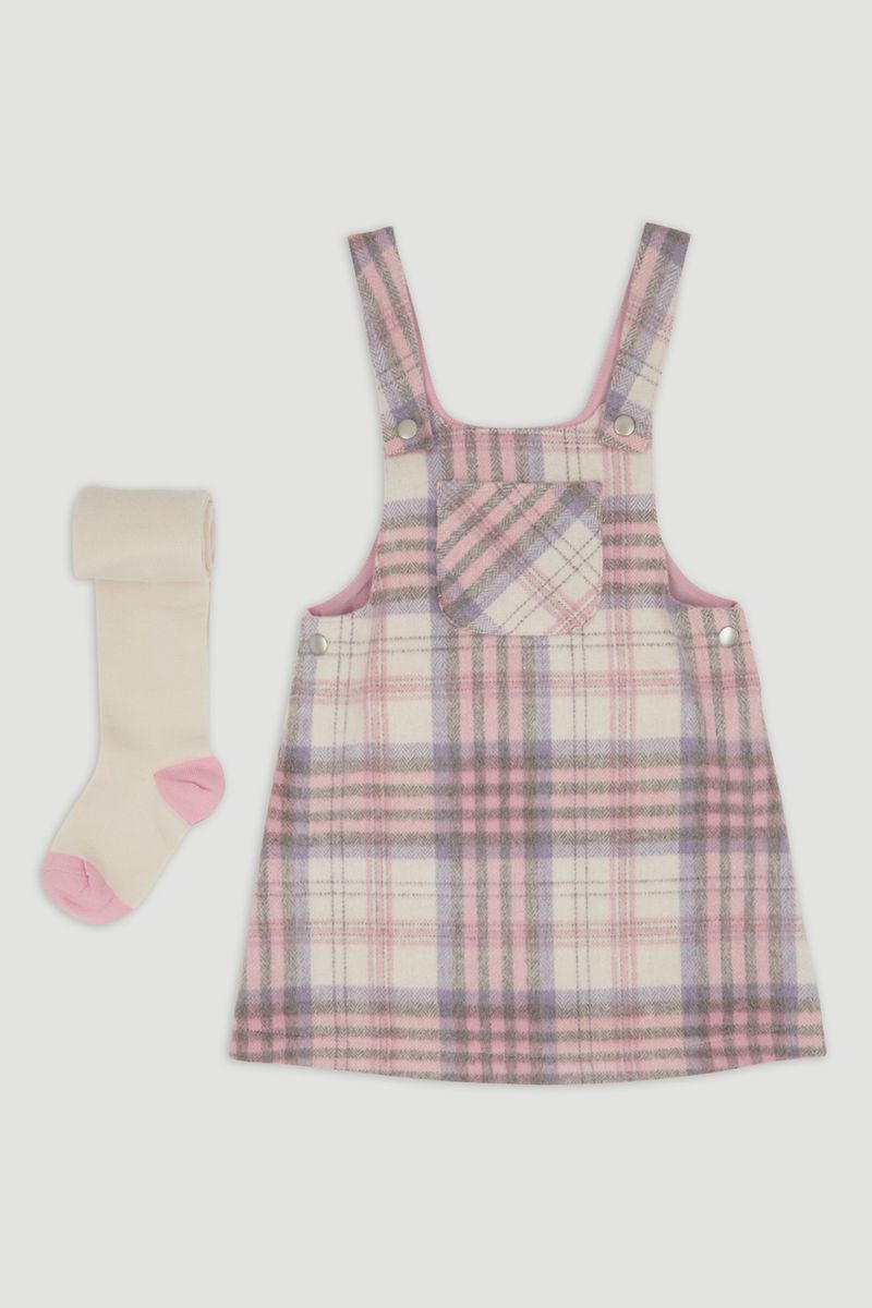 Pink Brushed Check Pinafore Dress 1-6yrs