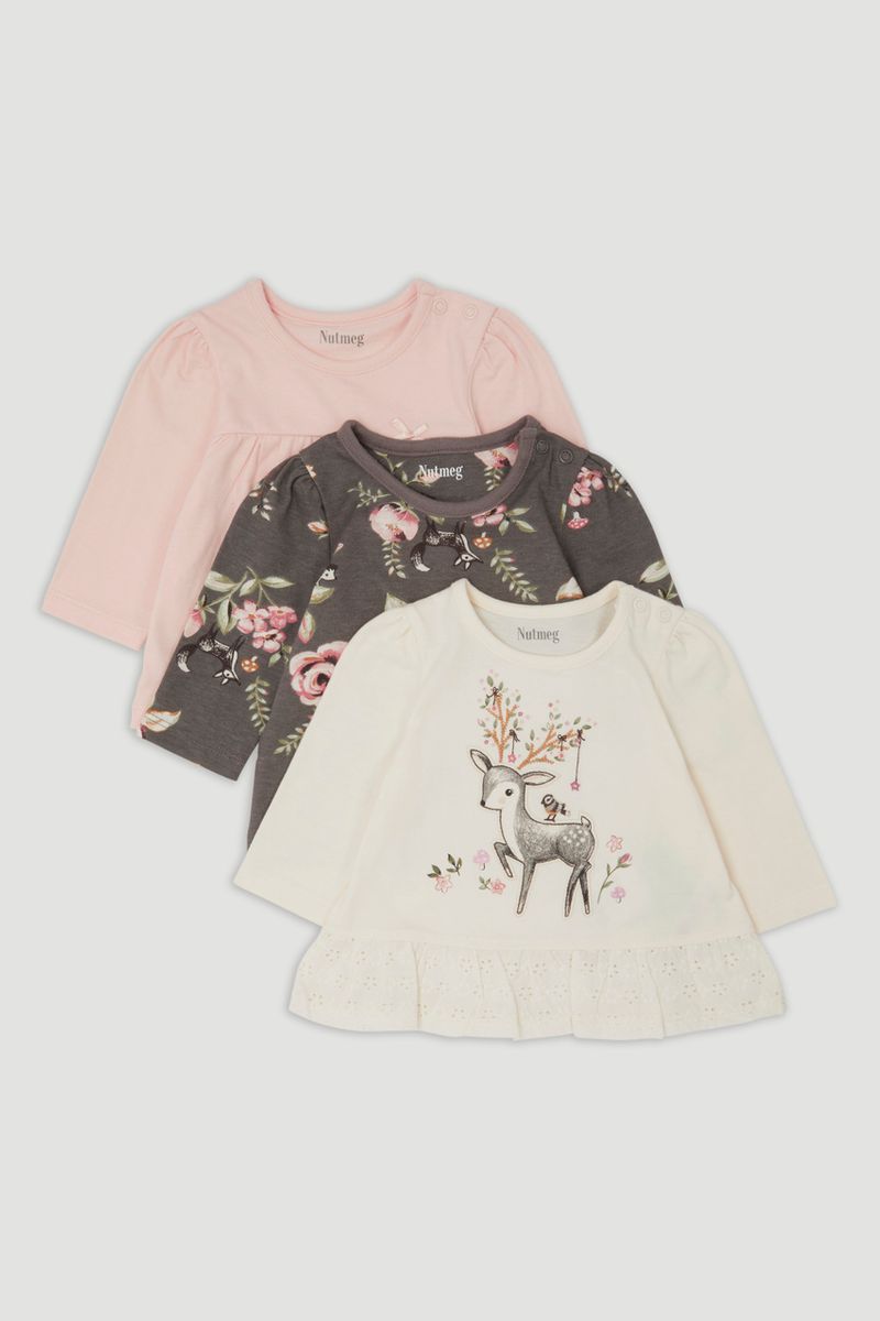3 Pack Deer Long Sleeve T-Shirts