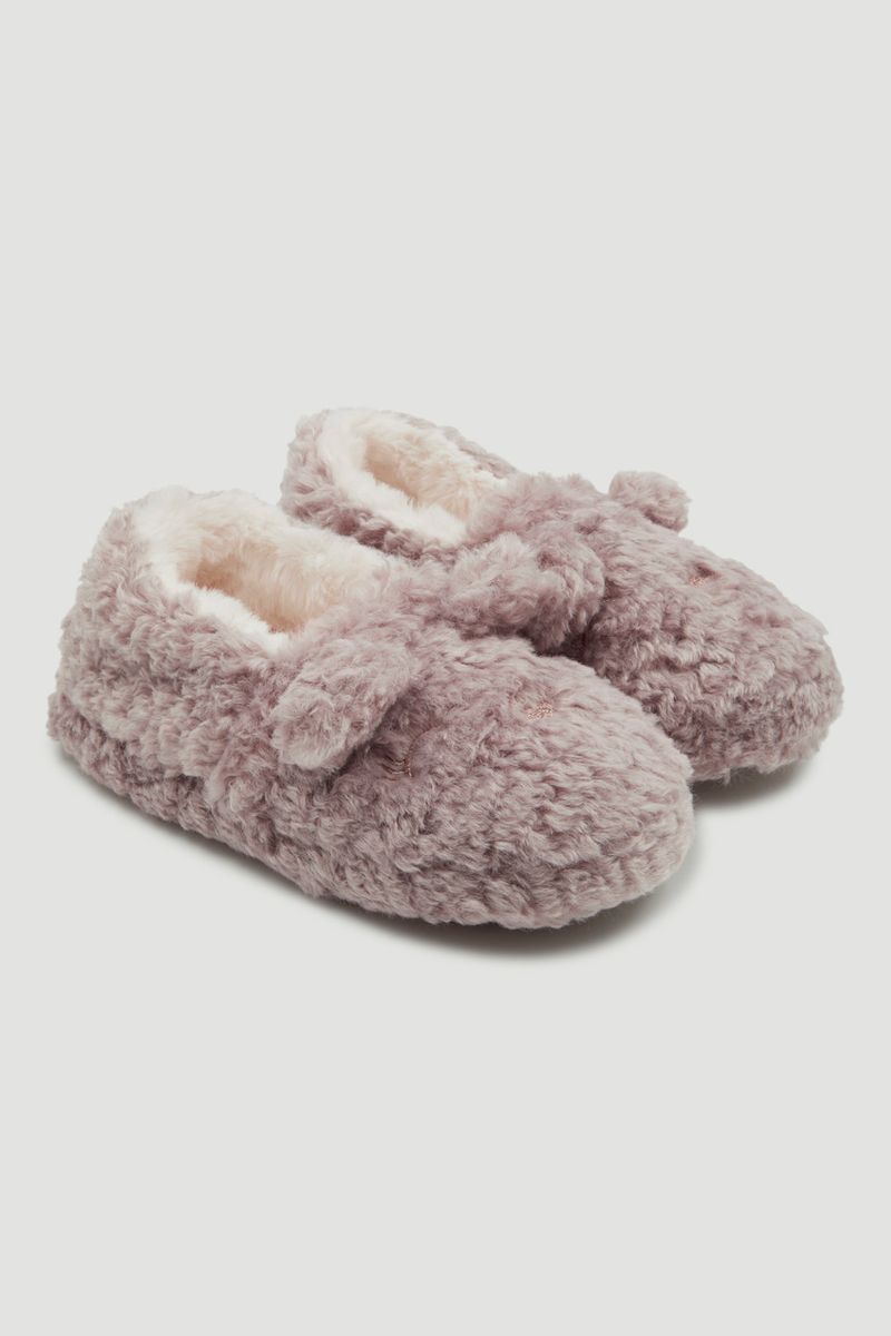 Bear Embroidered Slippers