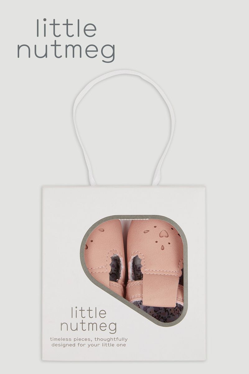 Little Nutmeg Pink T-Bar Pram shoe