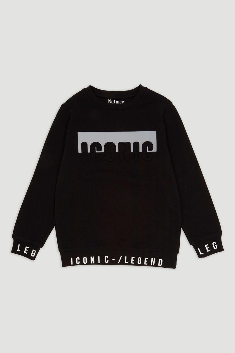 Reflective Panel Slogan Sweatshirt