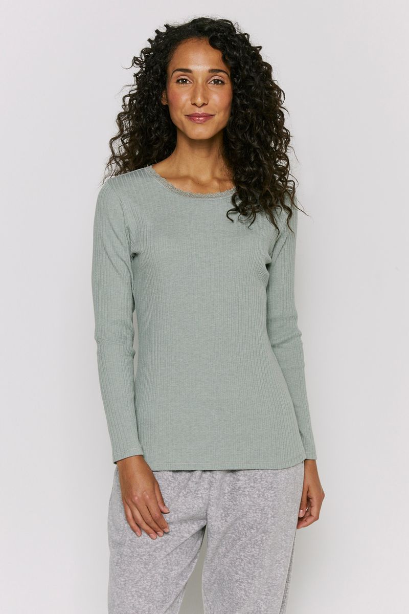 Rib Lace Trim Top