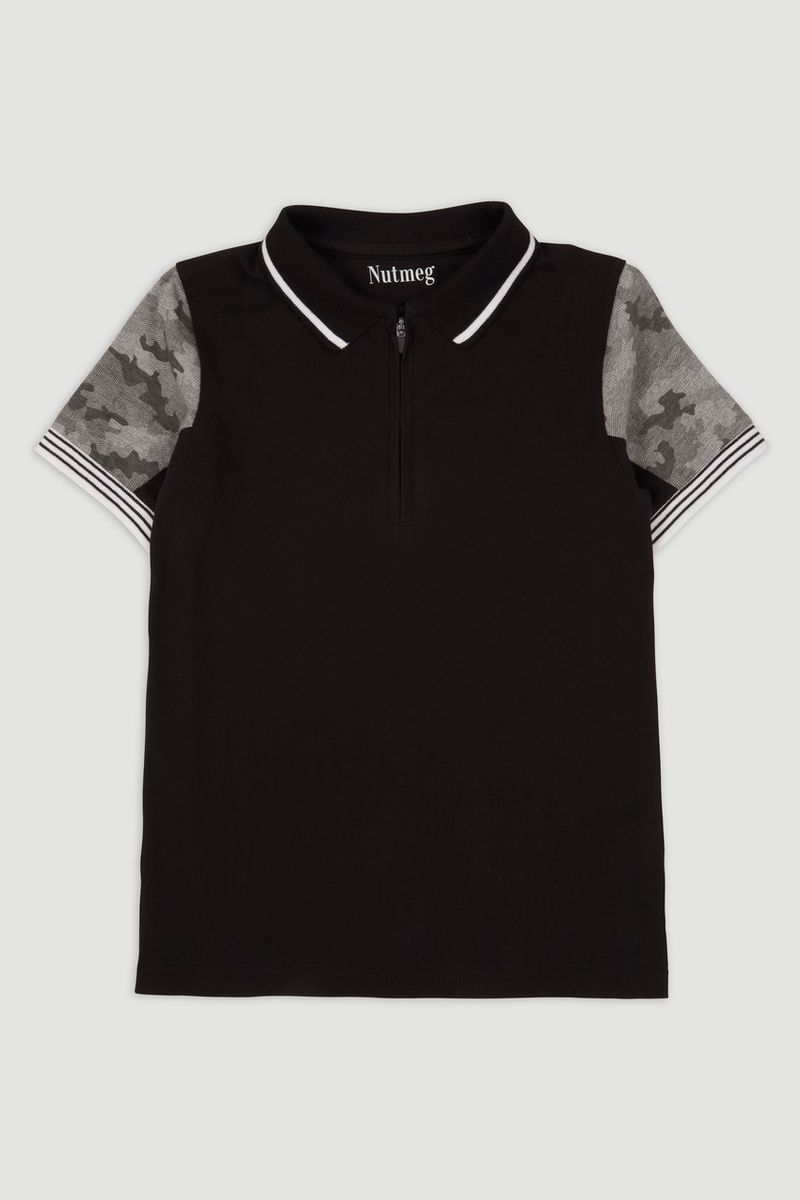 Camo Print Polo Shirt