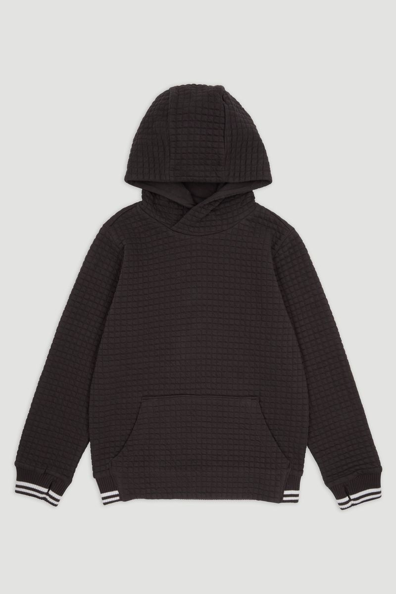 Black Textured Hoodie