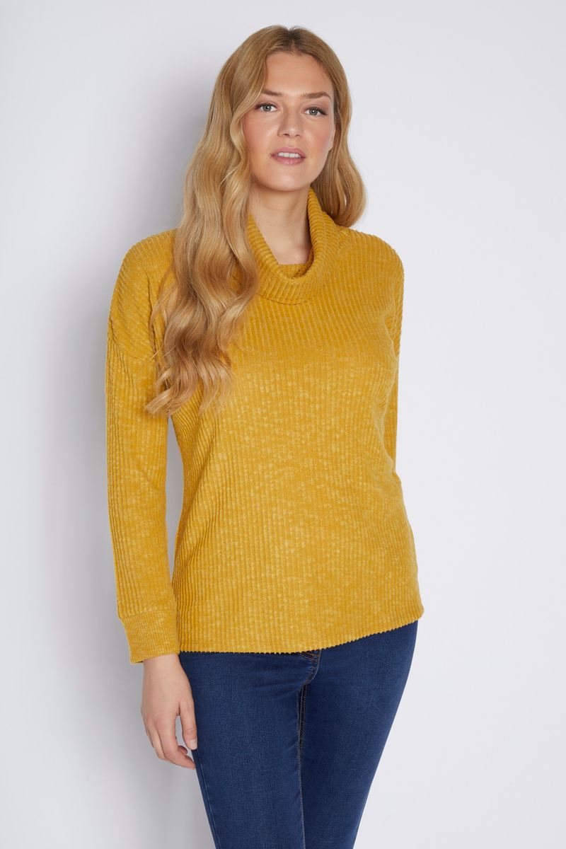 Ochre Cowl Neck Tunic