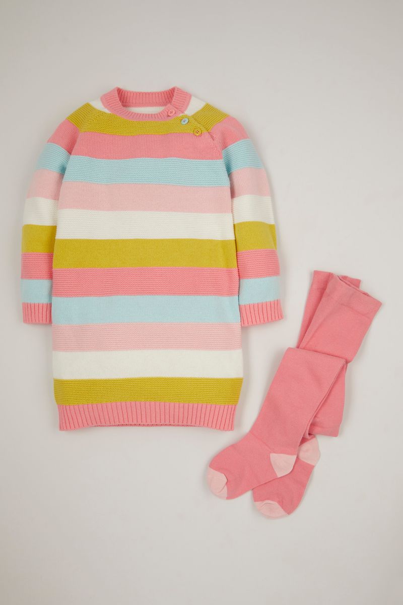 Stripe Knitted Dress & tights