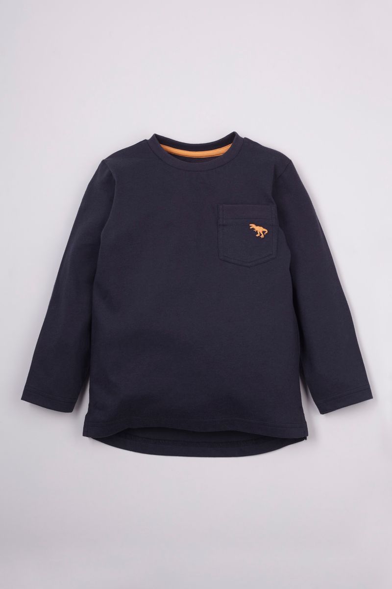 Navy Dino Embroidered T-shirt