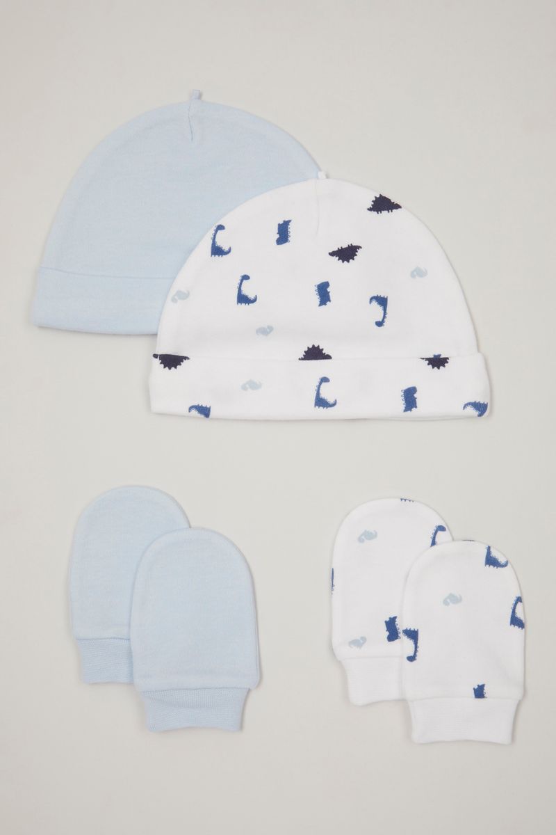2 Pack Blue Hats & Scratch Mitts