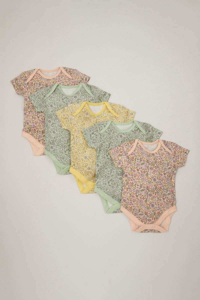 5 Pack Pastel Flower bodysuits
