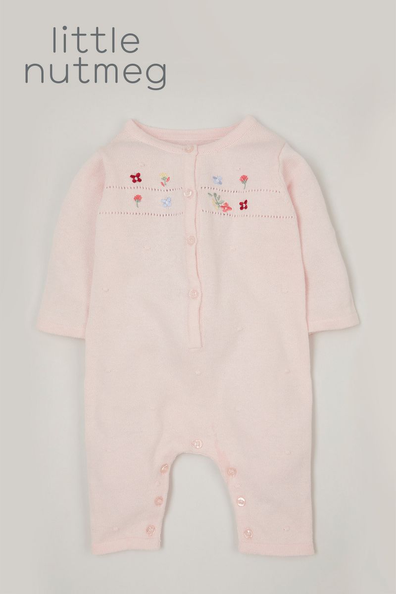Little Nutmeg Pink Knitted romper