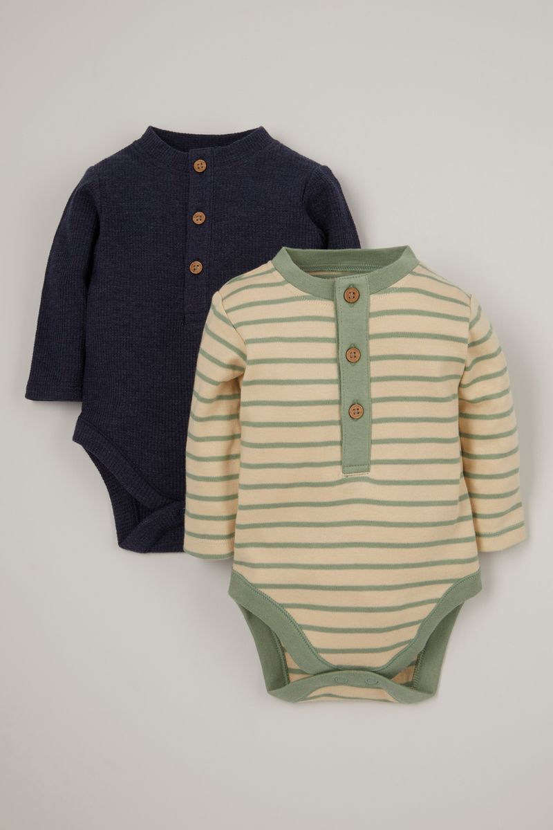 2 Pack Navy & Stripe Bodysuits