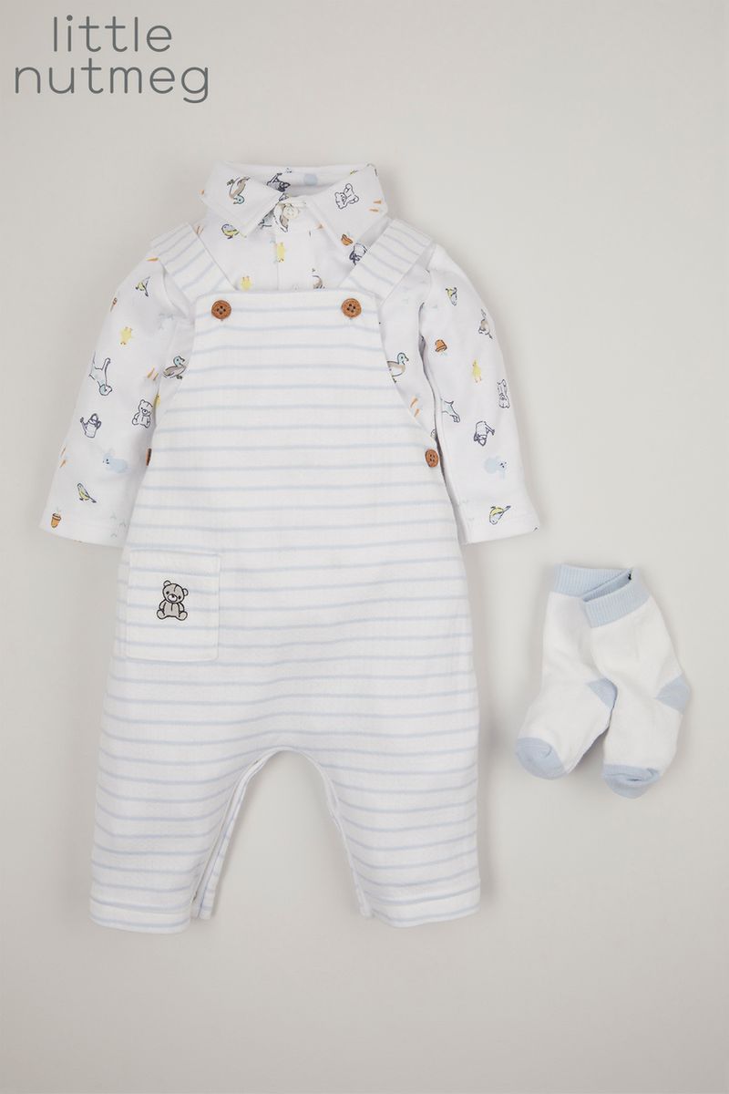 Little Nutmeg 3 Piece Dungaree set