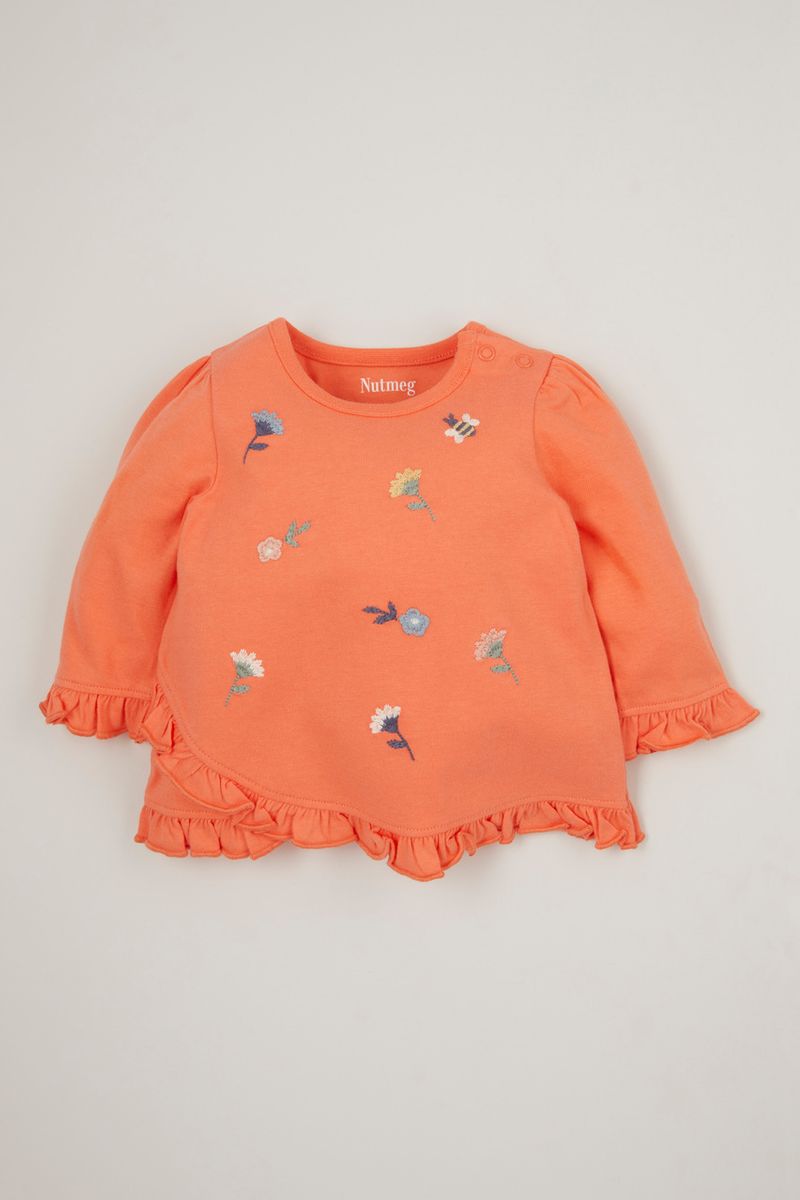 Coral Embroidered T-shirt