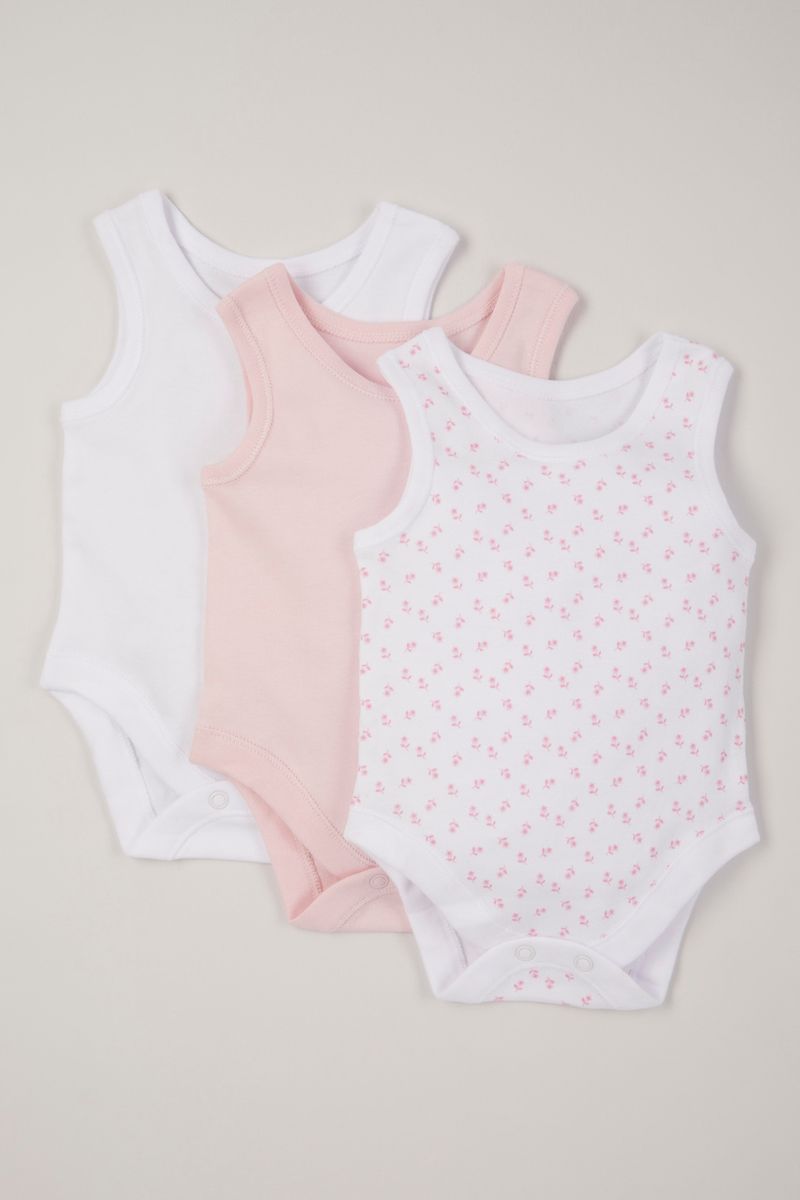 3 pack pink sleeveless bodysuits