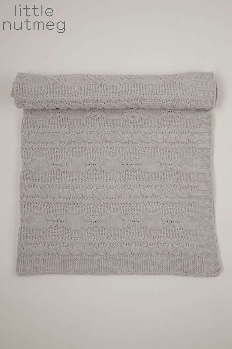 Little Nutmeg Grey Chenille blanket