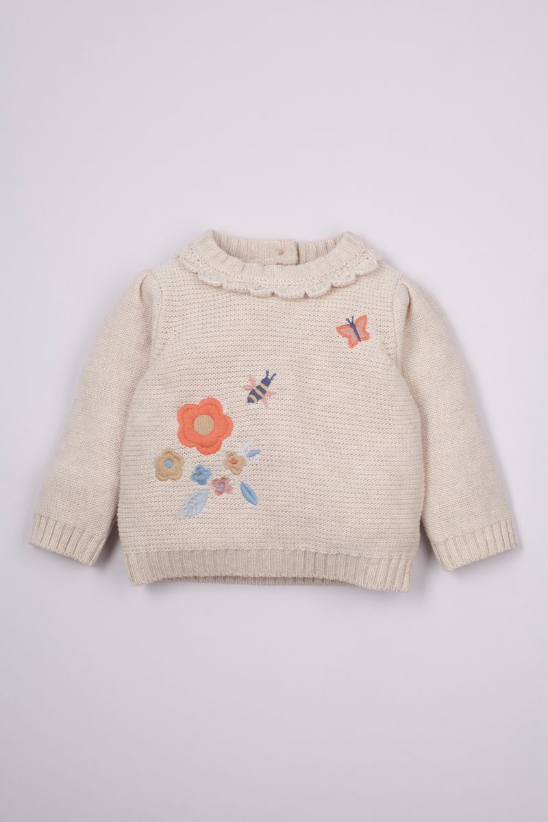 Oatmeal Embroidered jumper
