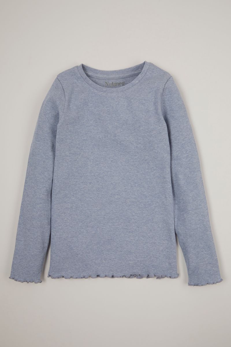Blue Marl Long Sleeve T-shirt 3-14yrs