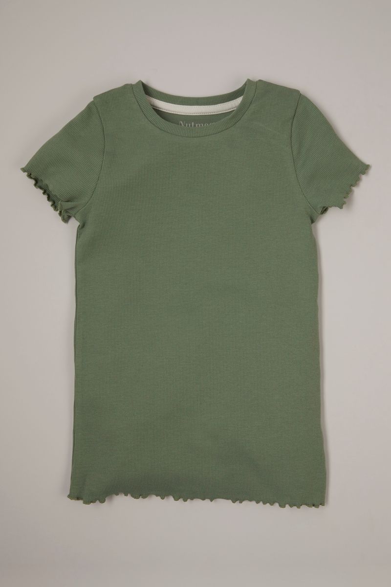 Khaki Ribbed T-shirt 3-14yrs
