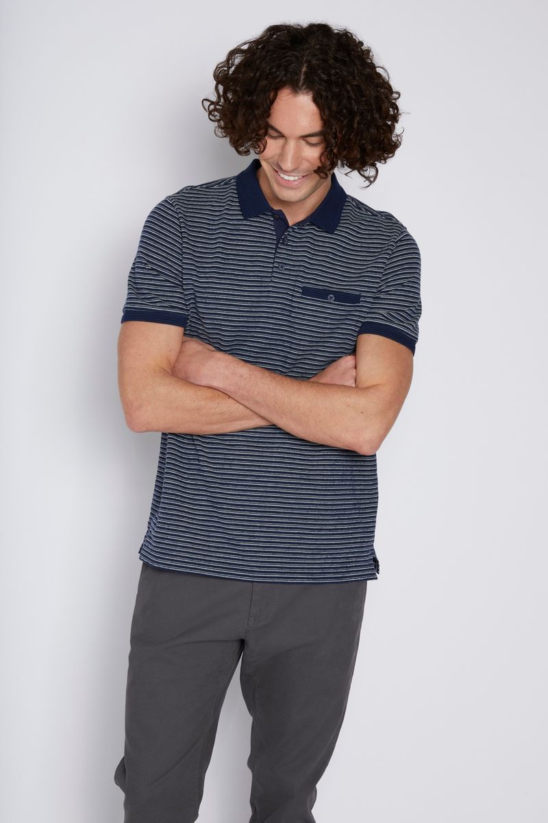 Navy Stripe Polo shirt