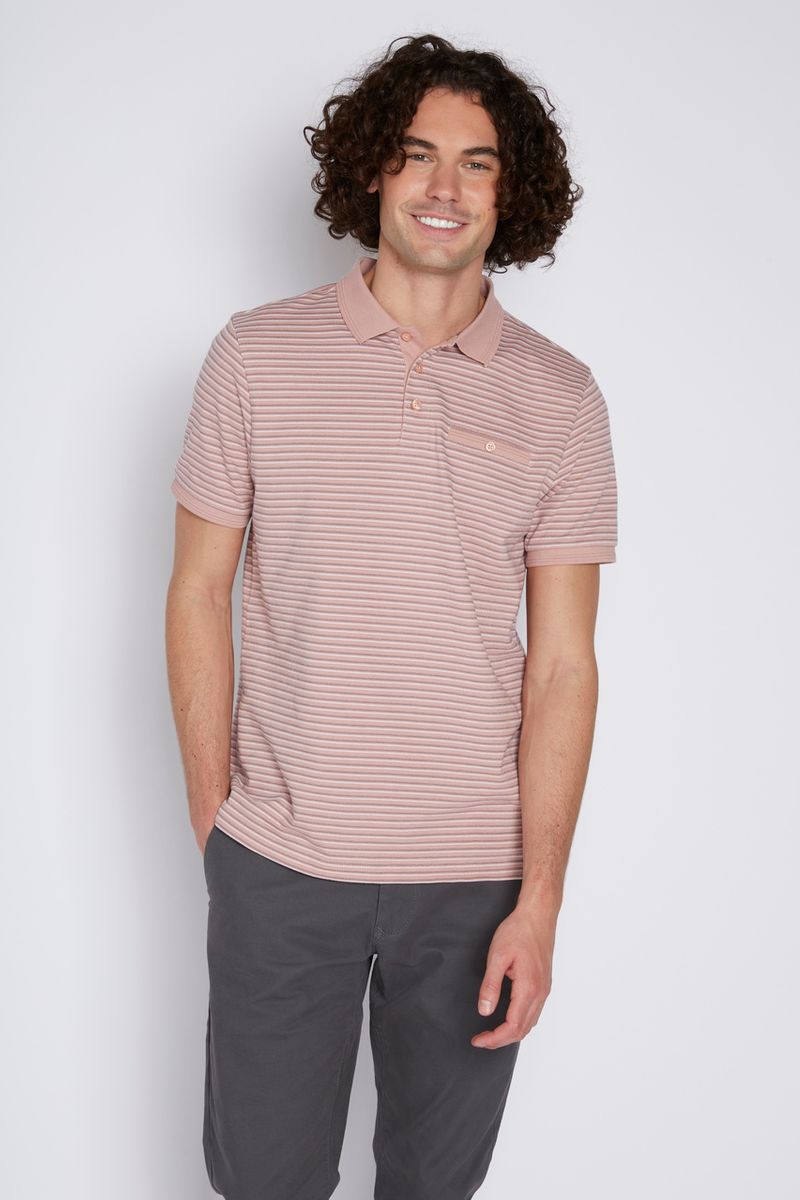 Rose Stripe Polo Shirt