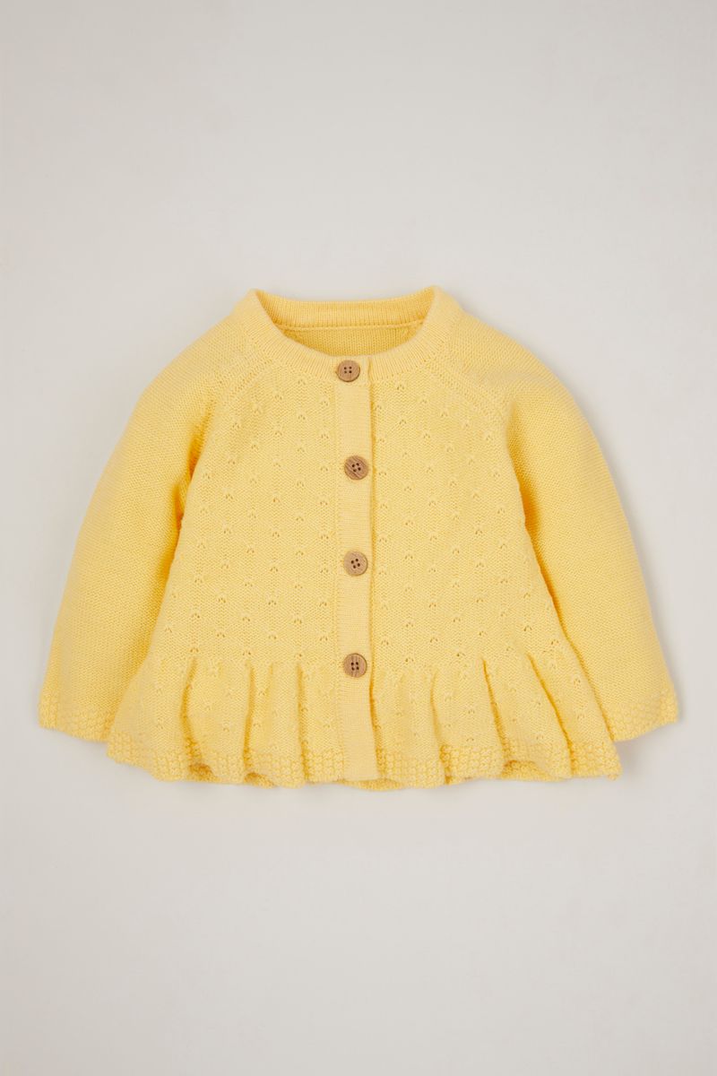 Lemon Peplum Cardigan