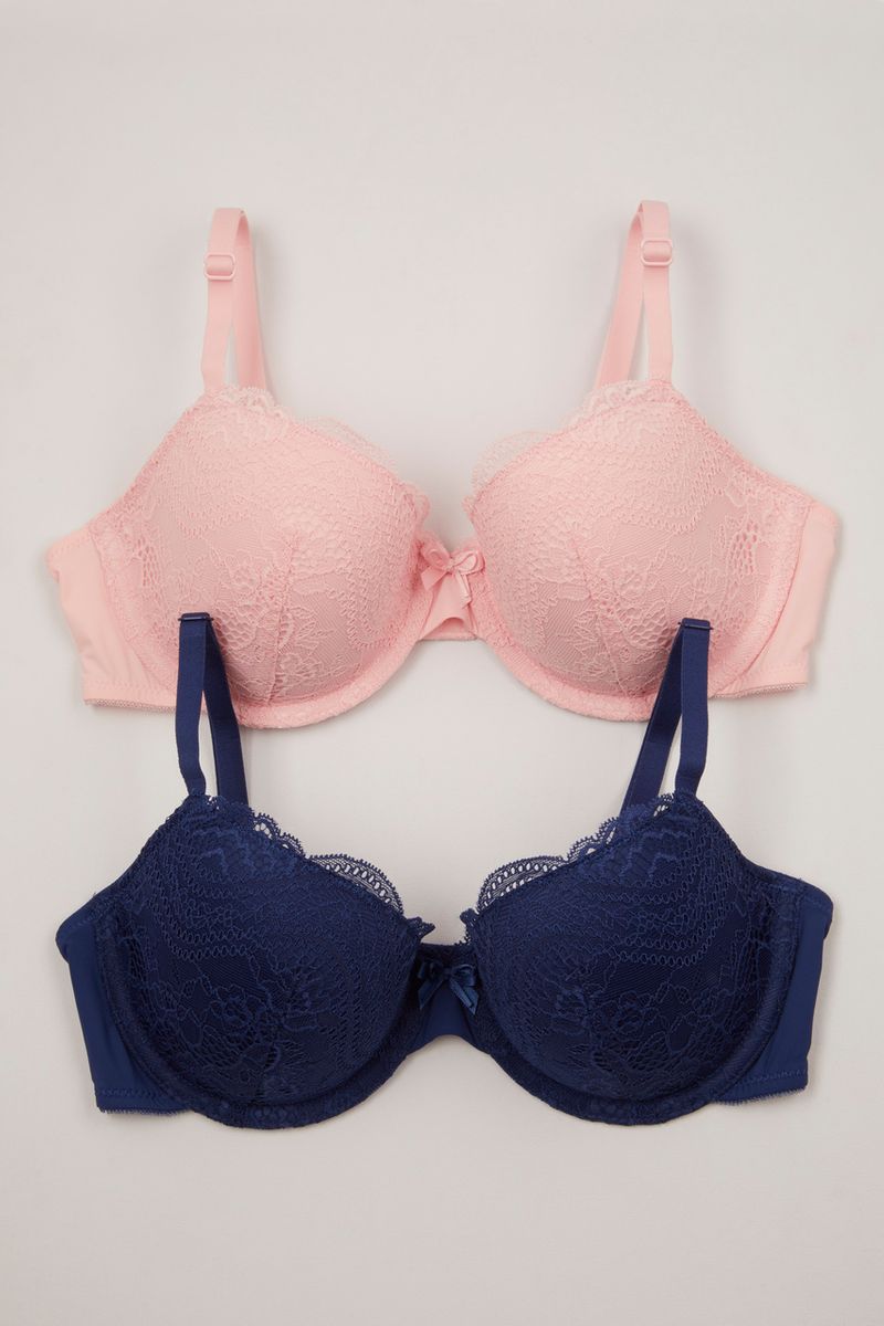 2 Pack Navy & Pink T-shirt bras