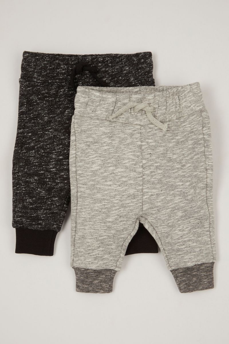 2 pack black & grey marl joggers