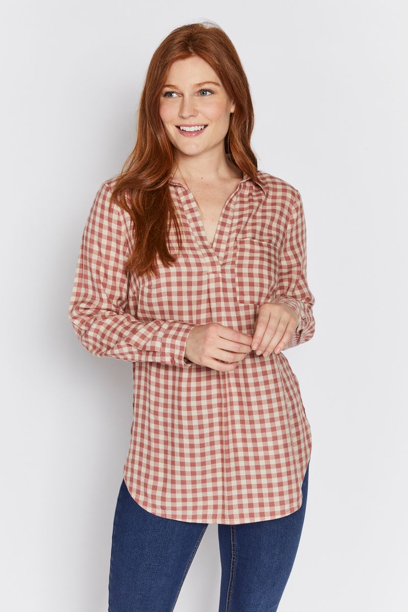 Pink Check Overhead Shirt