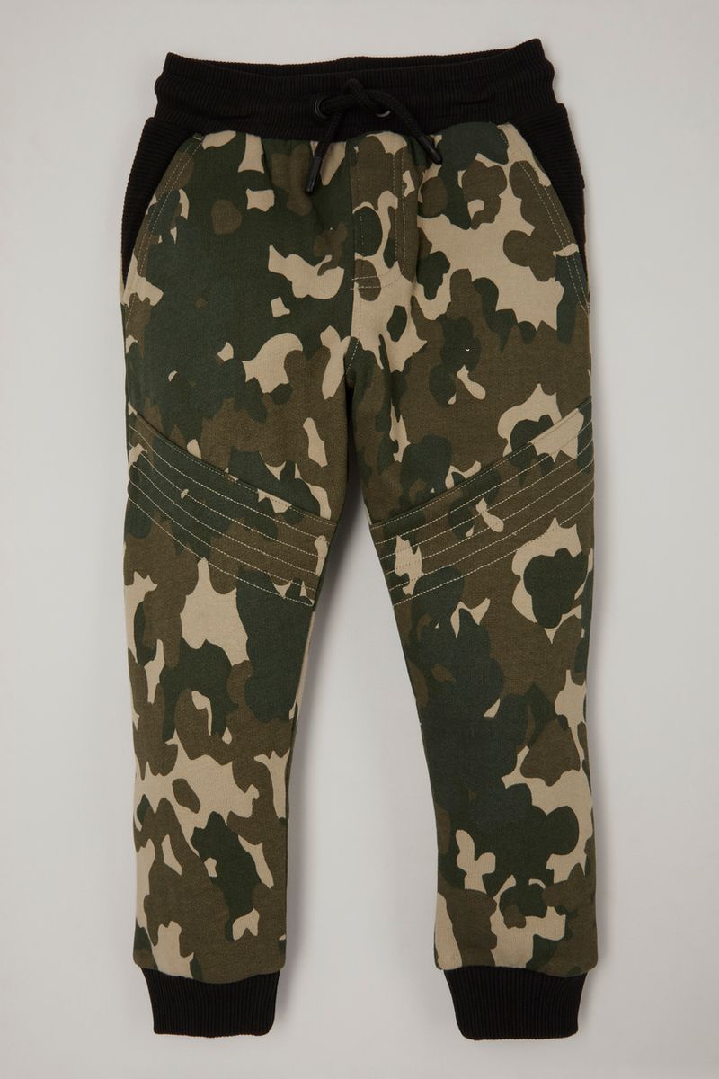 Camo Print Stitch Detail Joggers
