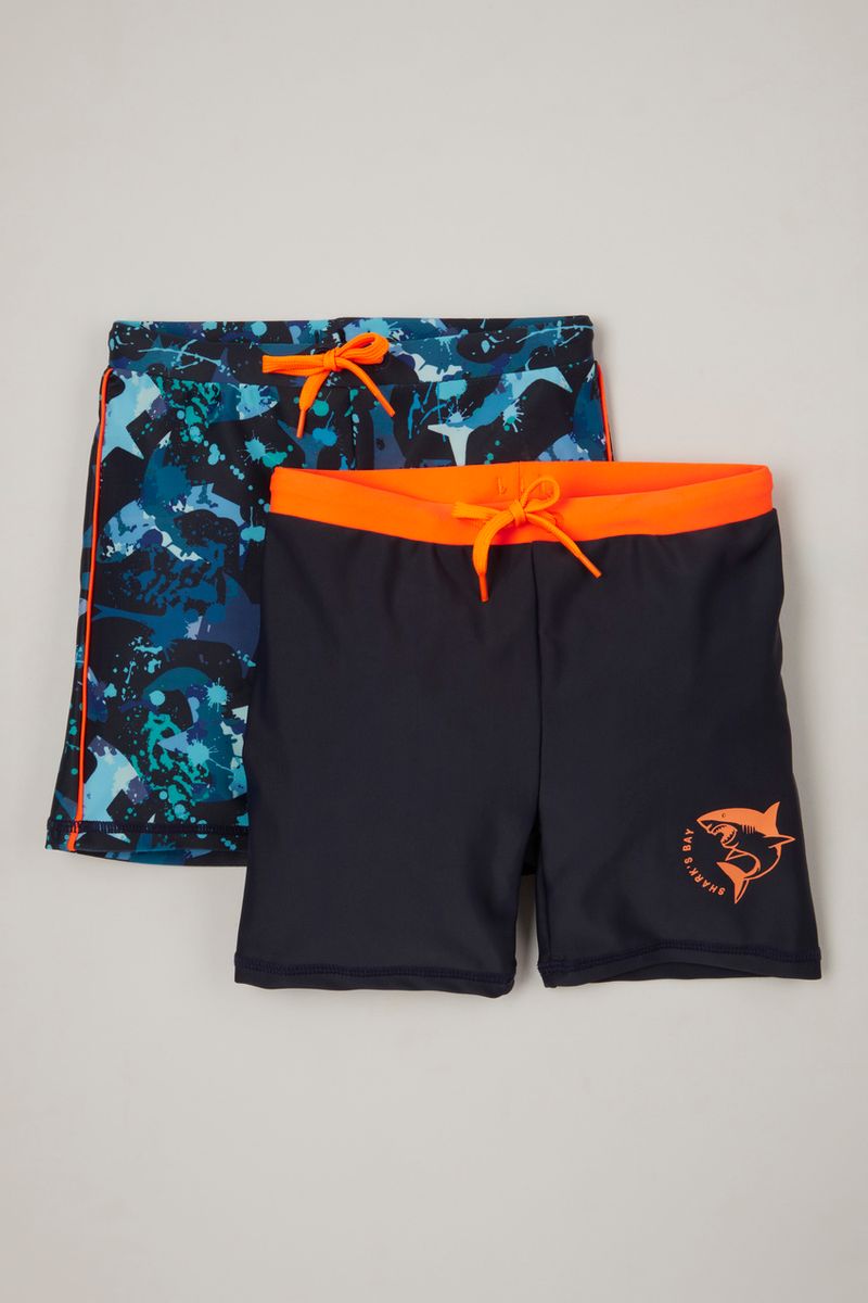 2 Pack Shark Swim Trunks 1-10 yrs