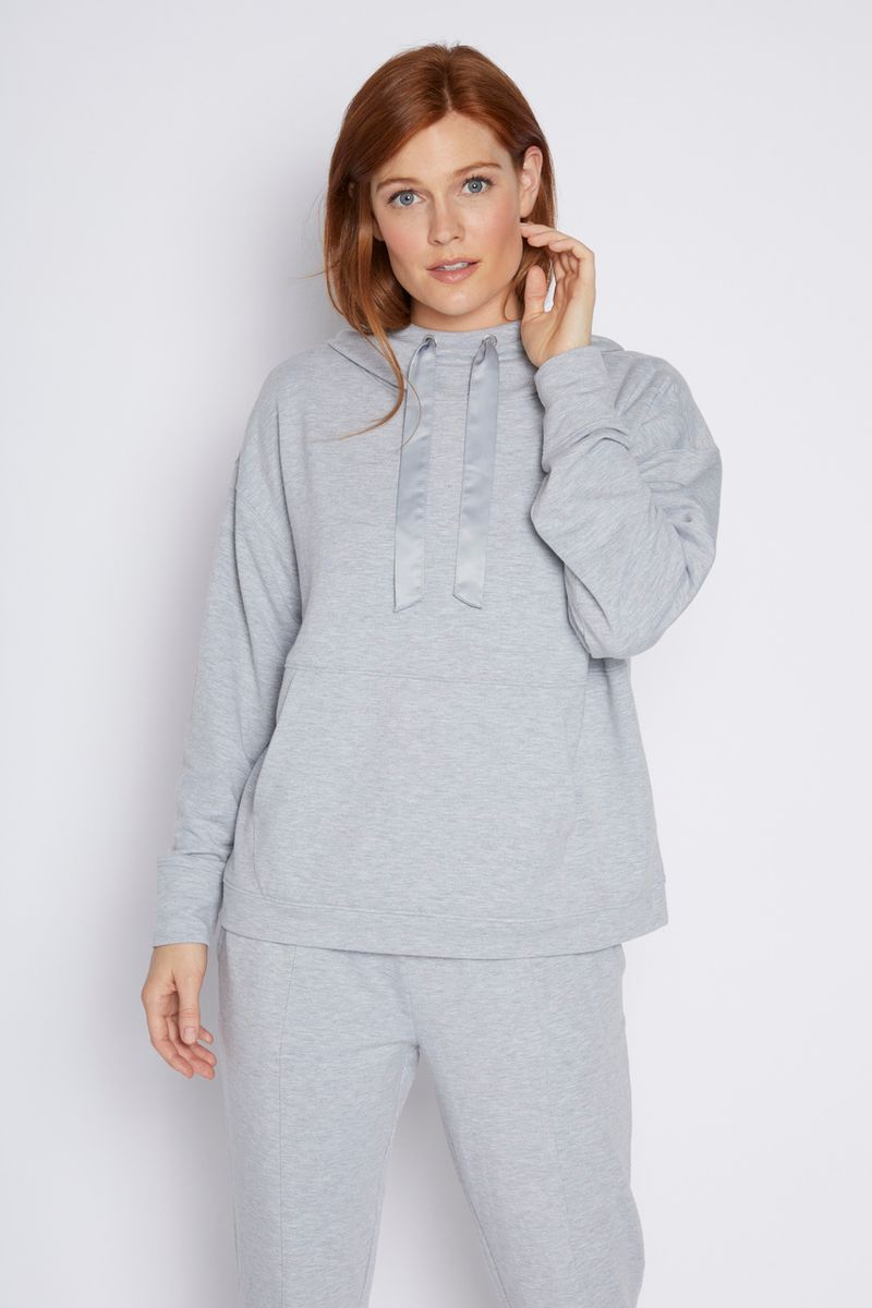 Grey Marl Tie Hoodie