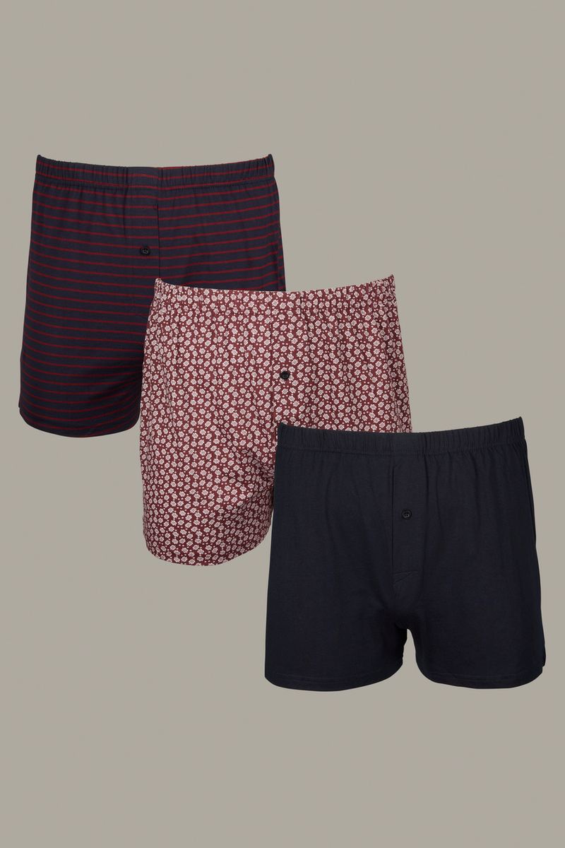 3 Pack Paisley Stripe Boxers