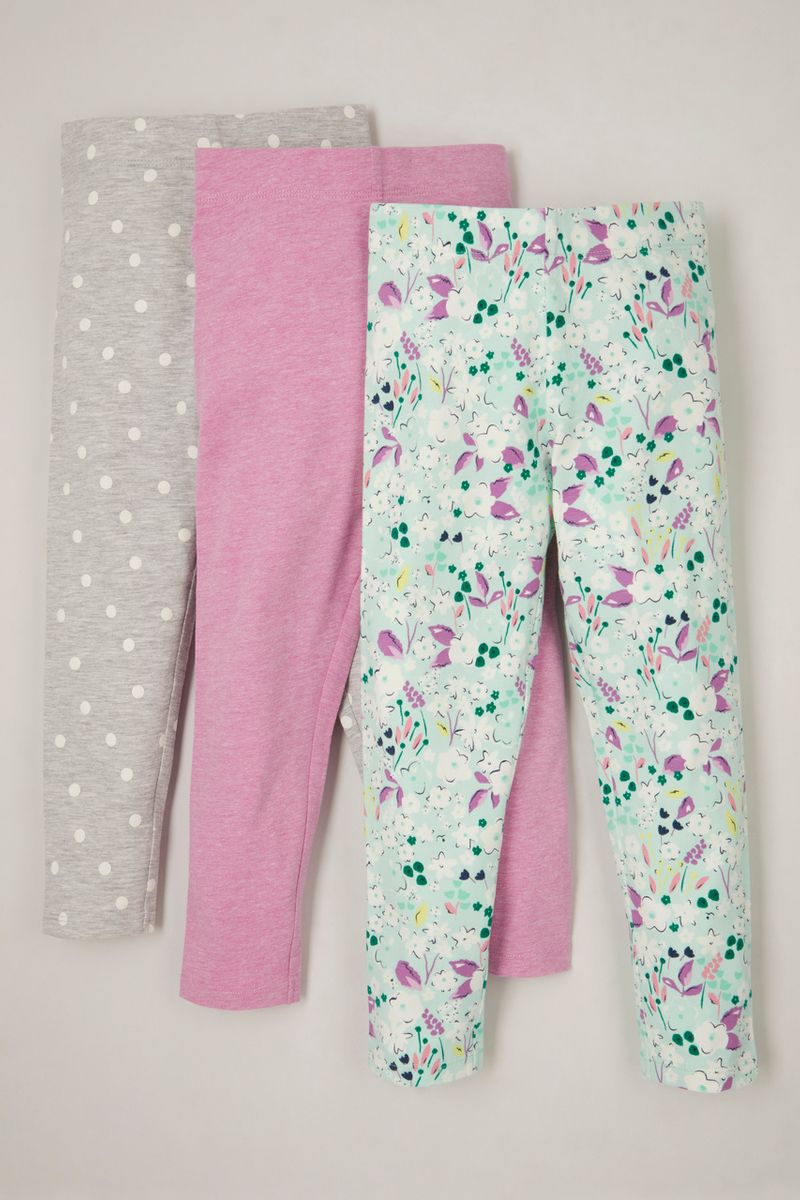 3 Pack Mint Flower Leggings