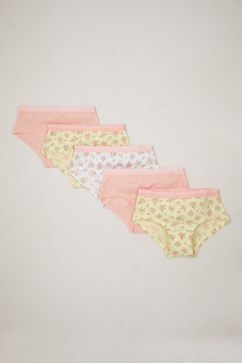 5 Pack Floral Spot Boyshorts